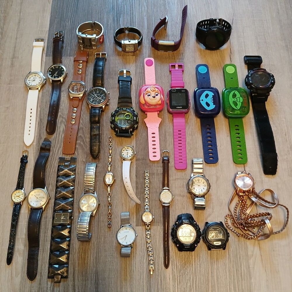 Lot 25+ Watches Parts Repair Untested Guess Skechers VTech Armitron Carriage